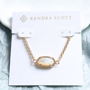 💕 Kendra Scott Elaina Ivory Pearl Adjustable Chain Bracelet Gold